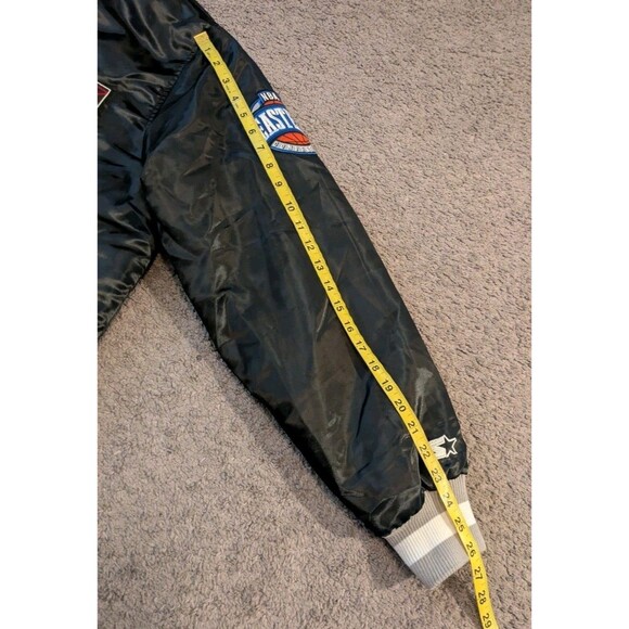 2015 Starter NBA All Star Game Brooklyn Quilted Black Satin Jacket Men's Medium - Picture 7 of 7